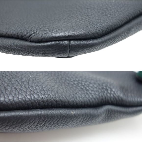 Gucci Print Logo Belt Bag Sherry Line Body Bag Leather Black - Picture 3 of 7